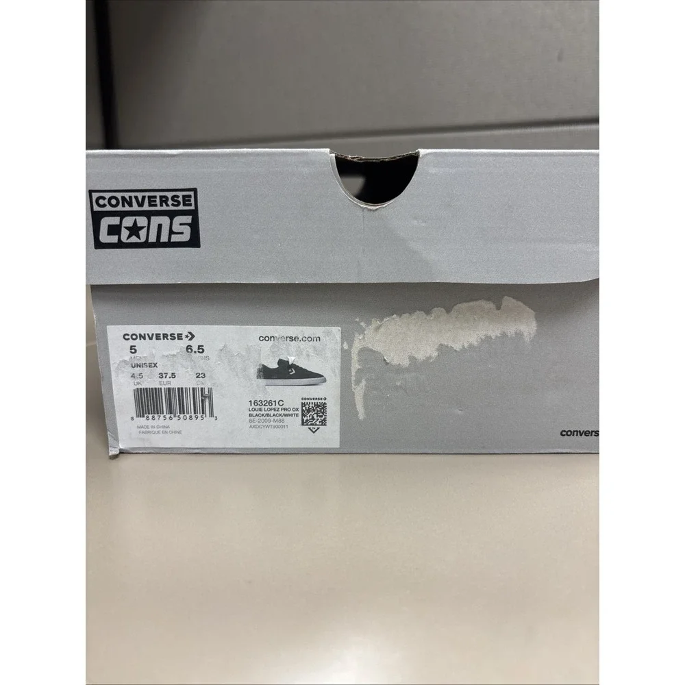 Converse CONS Louie Lopez Pro Ox Black/Black/White Sneakers Mens 5 Womens 6.5 - Picture 8 of 8